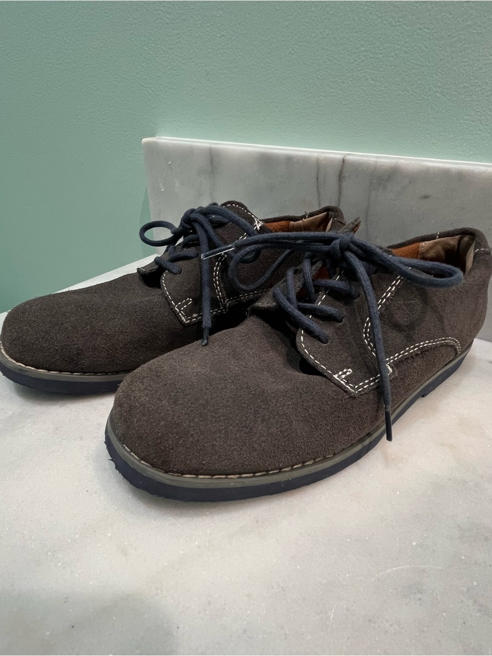 Florsheim Kearny Jr Boys Oxford Shoes Gray Suede Size 2